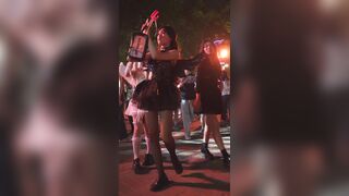 (BC-AA-512)超短包臀裙小姐姐喝完酒买小吃..蕾丝边粉内被CD ipcam 2