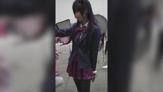 可愛い女の子の第五人格コスプレでDouyin動画を制作中…レーストリムの黄色い下着＋テーブル下からの視点 ipcam 2 (2)
