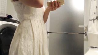 露出好き変態JD妹が脱衣所でオナる！ voyeur jp
