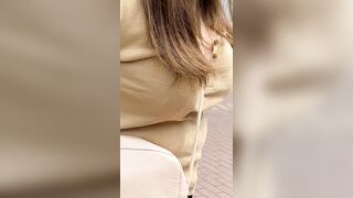 4kエッチな交渉 デパートで爆乳女子にお金渡しておっぱいお触り 手コキぶっかけ voyeur jp